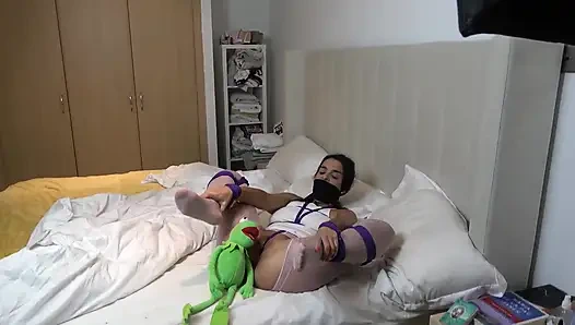 Latin kadının peluş sürprizi: Kermit'in sıkı kurbağası, crotchrope ve otm gag macerası! (fullhd)