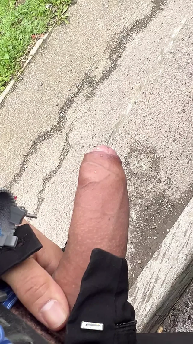 Compilation of me taking long naughty piss in public park