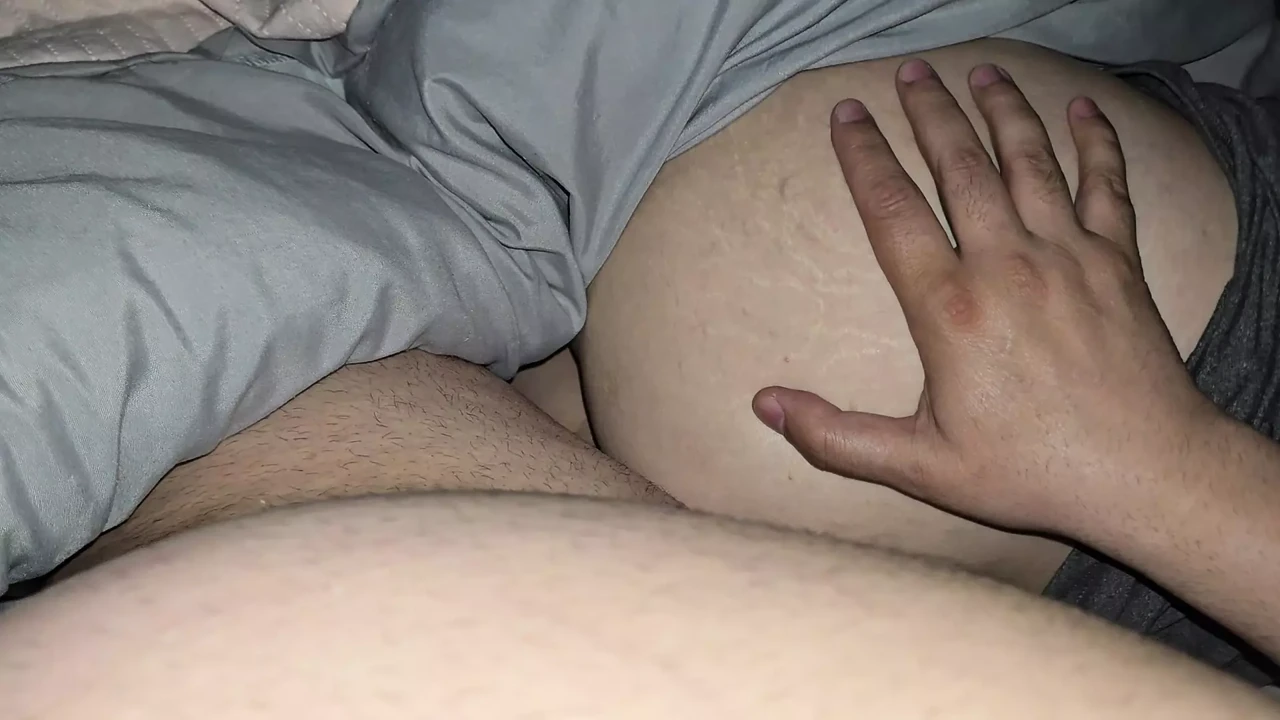 Step son hand slip on step mom big white ass