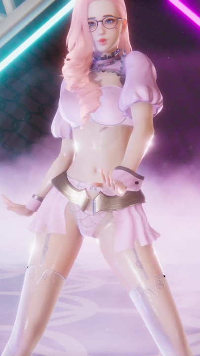 Powerful moment from "MMD Purple Kiss - Nerdy Seraphine Sexy Kpop Dance League of Legends Hentai"