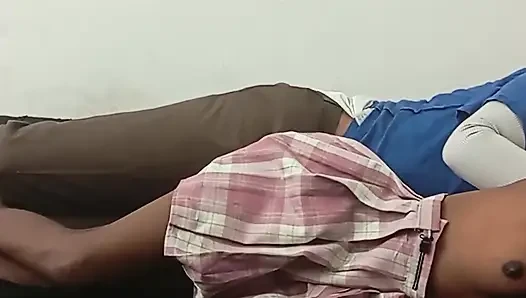 After Lessons Skinny Ebony Teen Fucking on My Bed