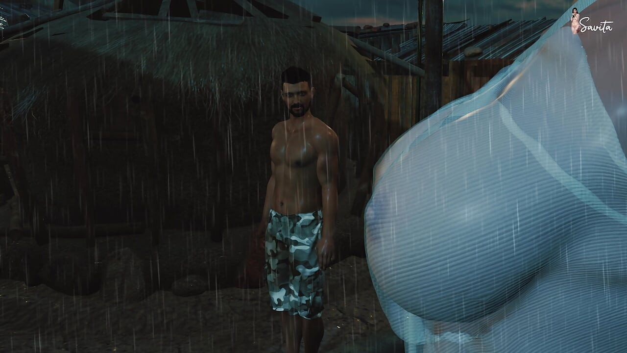 seksi desi vidhva mina ko uske prativeshi ne baarish men choda
