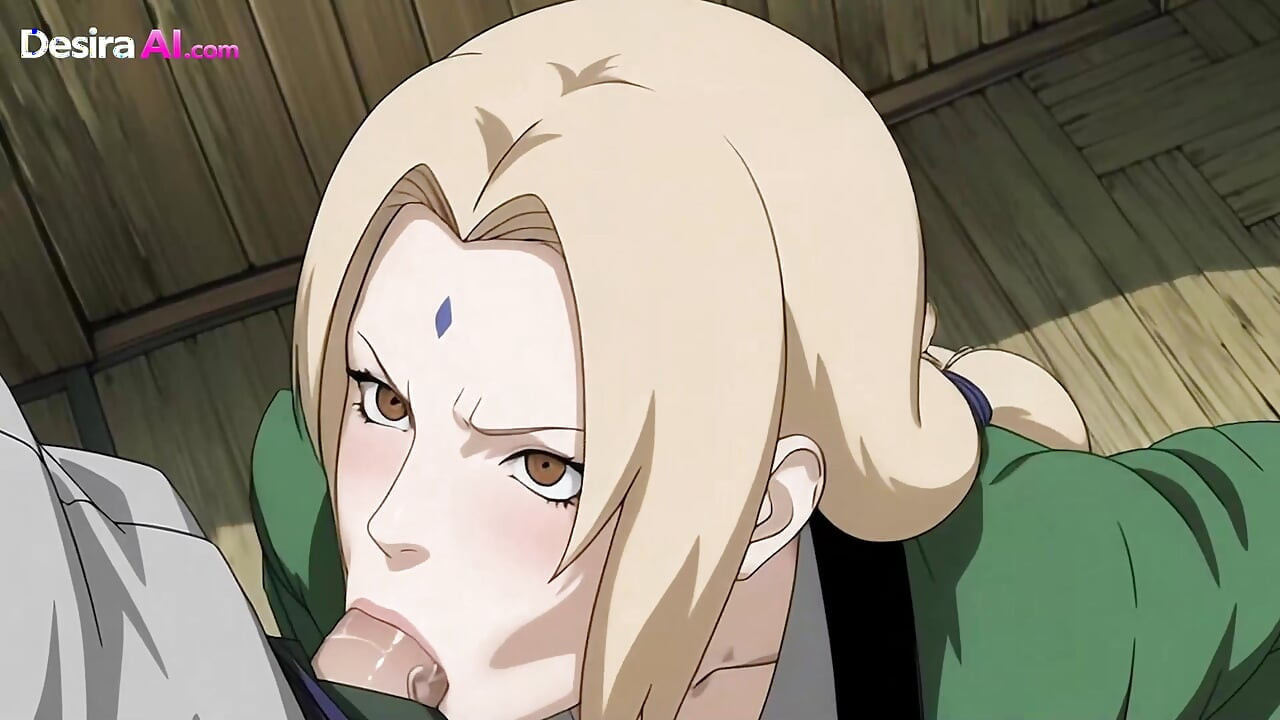 A MILF Tsunade keményen kalapál, a cumshot felrobban az arcon és a melleken AI által generált