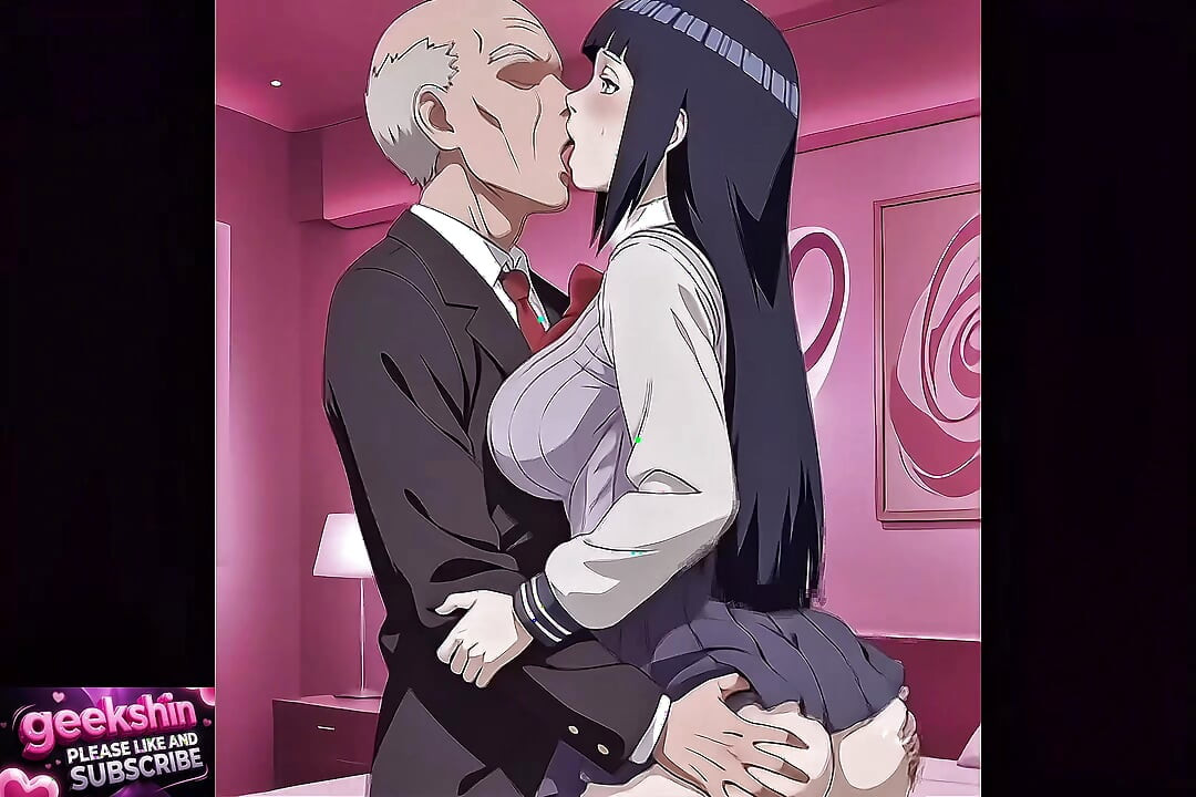 (2k 60fps) 18 anos, menina hentai - menina ninja Hinat tentou cosplay uniforme escolar e deixou cara hentai ser agradável em um momento