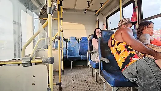 A SHAMELESS COUPLE RIDING IN PUBLIC TRANSPORT AND BACKSEAT PASSENGER FILMING EVERYTHING