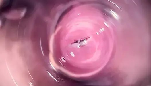 Inside Mia's vagina, internal camera in teen pussy