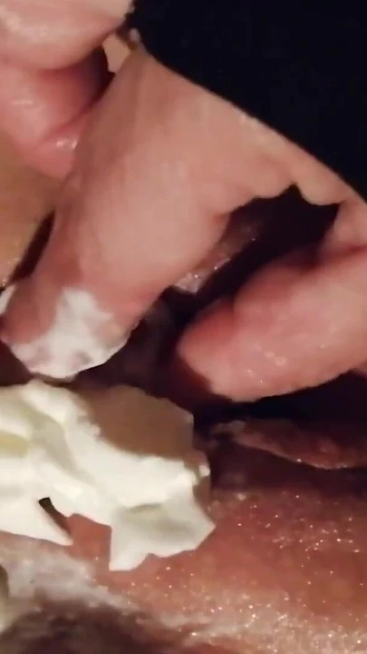 Thrilling moment from "Food Play with Strawberries and Cream for Miss Kika"