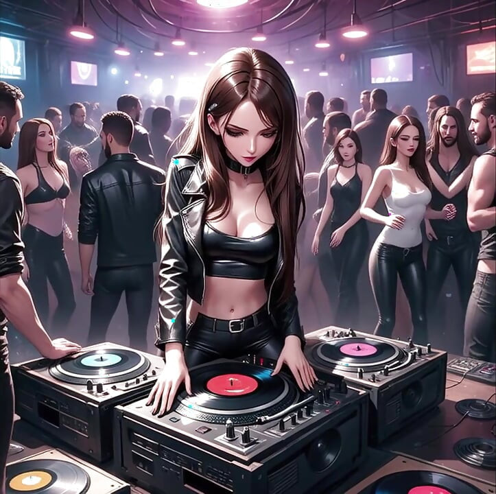 Anime seksi dj synthwave retrowave elektro ai
