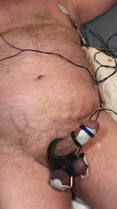 Estim with steel nipple clamps and tightly bound dick and balls. HFO | Clip 3