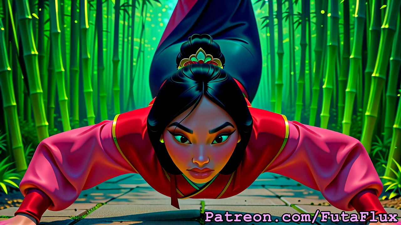 Futanari Mulan - masturberen, klaarkomen, zelfzuigend, meer!