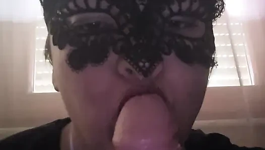 sucking a dildo