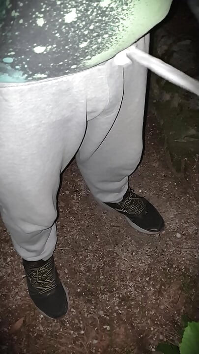 I walk Naked in the middle of the Night on a Public road, Jerking off my CocK