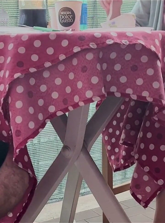 Italian Couple Blowjob Under Table After Eating Deep Creampie POV