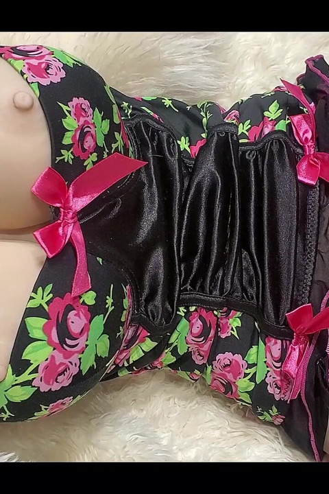 Edging with My Sex Doll Dressed in Sexy Lingerie
