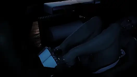 Hemşire Maple'ın gece yarısı seansı ayakkabı işi ve kırmızı naylon ayakla muamele