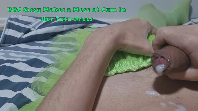 BBC Sissy Makes a Mess of Cum In Her Tutu Dress