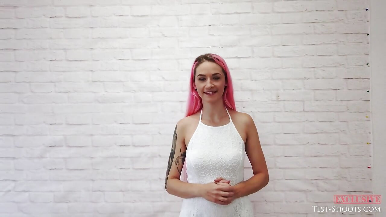 Nude Video Casting with Long Pink Haired Girl Adele