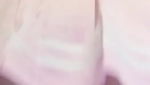 Thick BBW rides big realistic dildo in a pink babygirl cheer dress