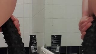 Huge 12inch black dildo ride