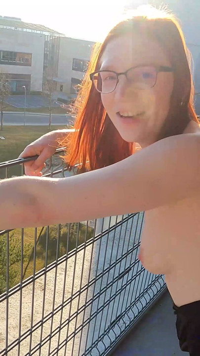 Nerdy stepsister has hot sex in the parking garage | Clip 1