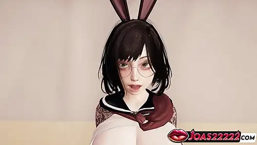 Anime Girl Yui in Hot 3D Animation Sitting Pussy Licking Until Wet, and Tight Ass Licking Culminating in a Squirt
