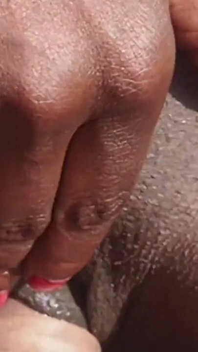Powerful moment from "Black milf gets her pussy eaten and fucked at the pool by old man"