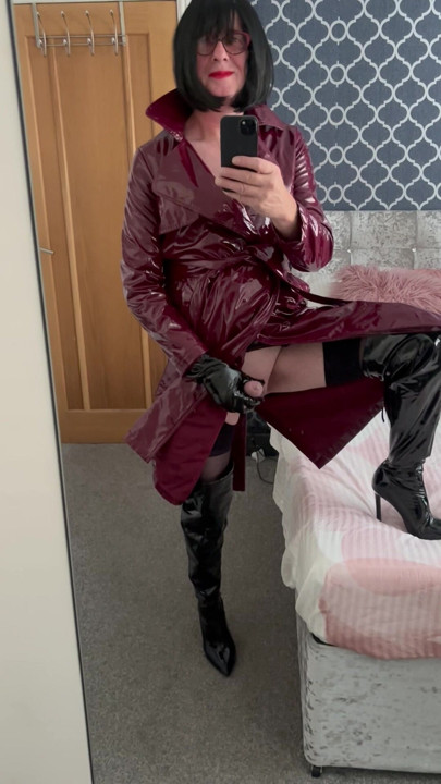 PVC 맥 허벅지부츠와 스타킹