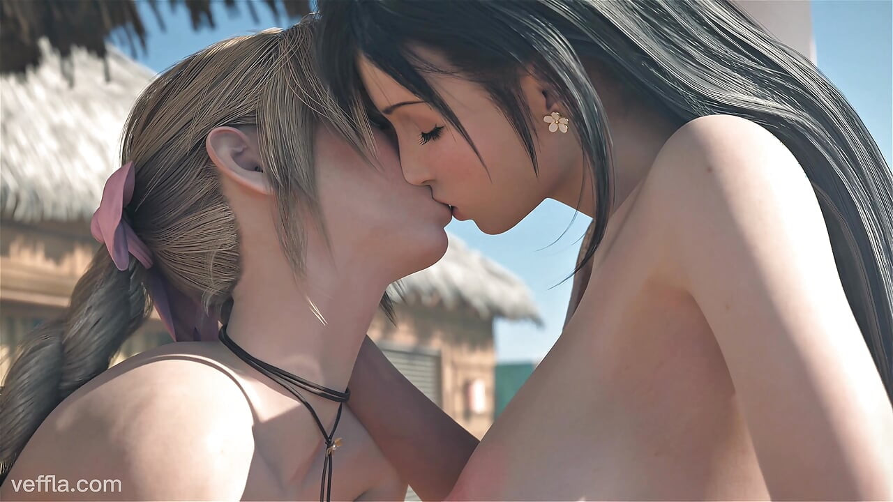 Tifa'nın ters kovboy kız binişi - Aerith izlerken ve ff7 hentai animasyona katılırken cloud'un yarağı amının derinliklerinde