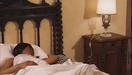 Young black girl has a hot and huge visit in her bedroom