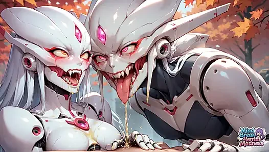 Осенний кибер-осьминог сосет