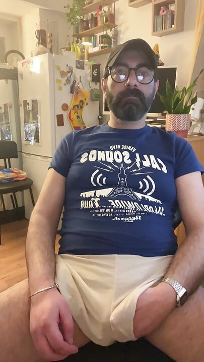 Lextalon Sitting At Desk Jerks Off With White Shorts - Then Strips And Cums