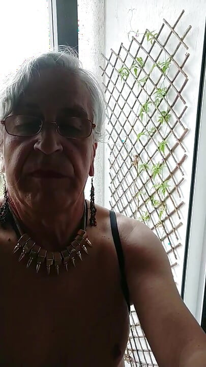A Transsexual Whore Shows off on the Terrace