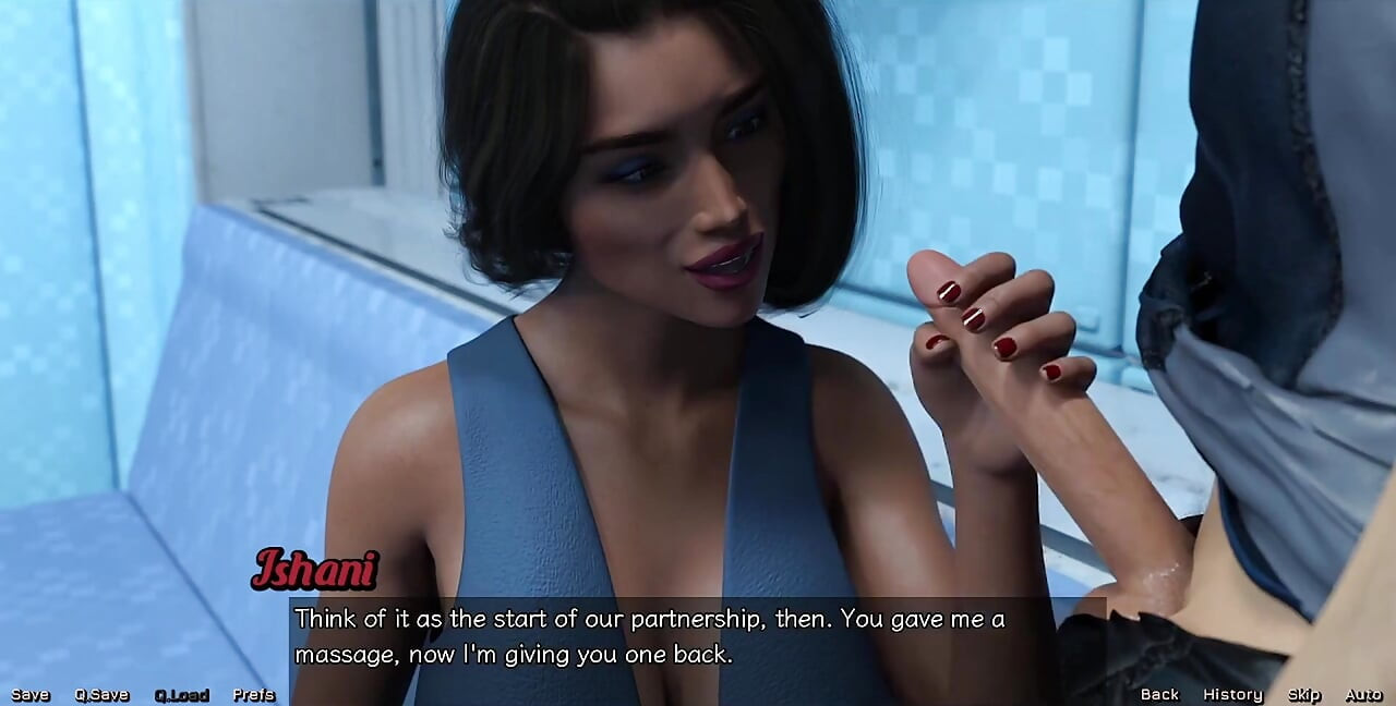Stranded in Space - Getting a Hot Handjob by Indian MILF with Huge Tits