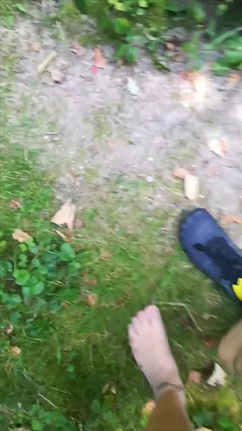 Outdoor Balancing in Pantyhose