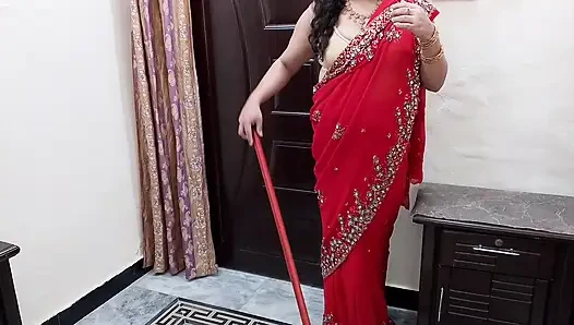 Desi Step mom was mopping the house because floor is very dirty