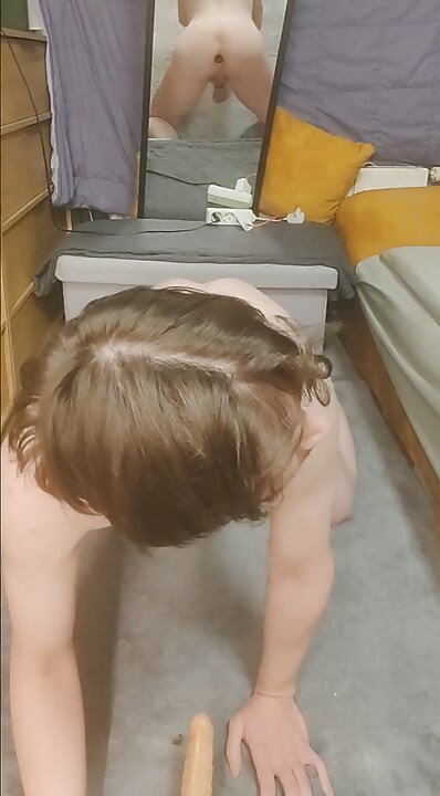 Doggy anal with a mirror