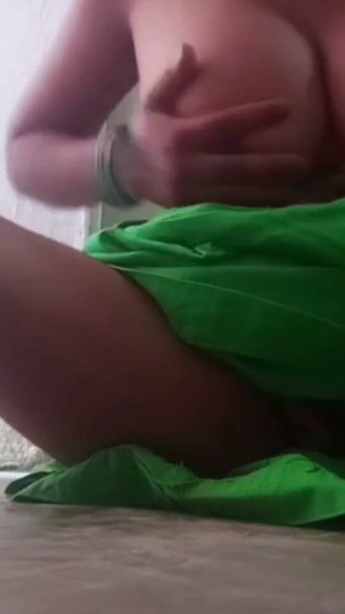 Indian village wife pees while showing off her boobs | Clip 1