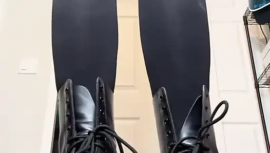 Stomping Hard in Boots Size 16 Feet