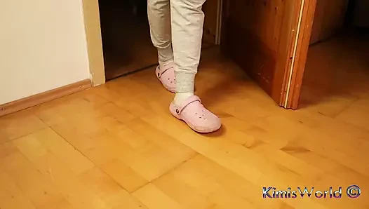 Dirty White Socks - Dangling and Foot Tease in Sweats