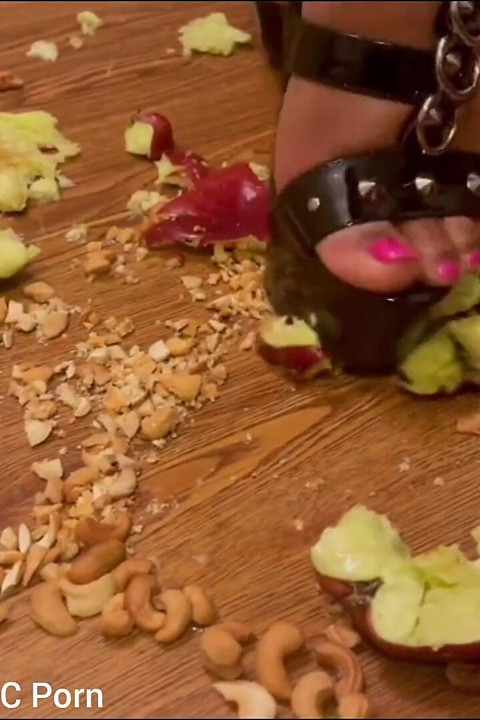 Pissing Squashing Fruits with My High Heels