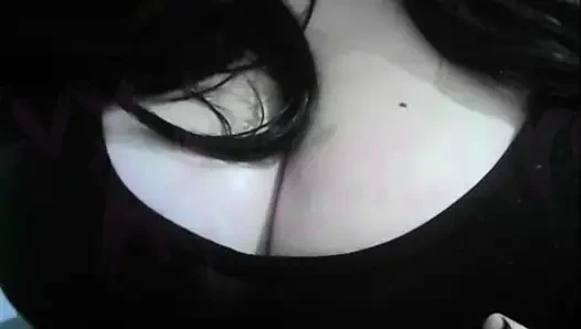 hotwife otaku nerdy Watching Hentai while playing with her Big Tits #3