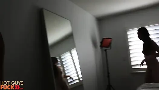 Asian Jock Gets Latina Sassy Princess to Spread It.