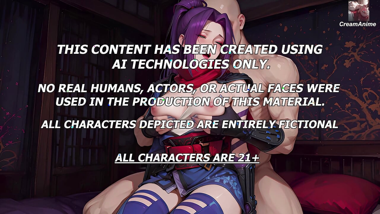 Ninja Psylocke Anal Creampie - napalona fioletowowłosa dziewczyna dostaje seks analny i zalana przez Nieznajomego - 4K 90fps Model 3D