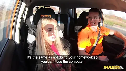 Fake driving college - daisy lee beweist, blowjob-unterricht ist mehr spaß als fahren