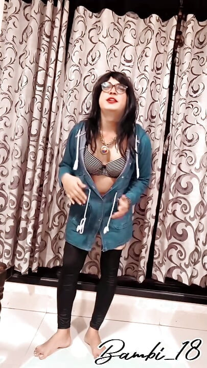 Bambi's  strip dance in denim jacket