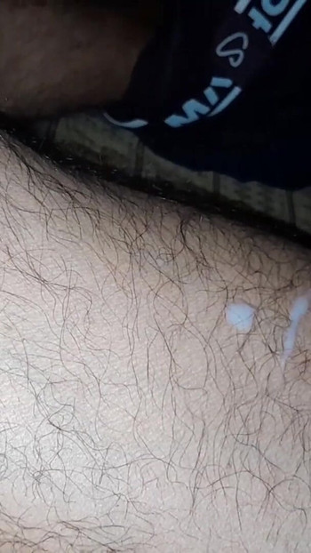 Captivating moment from "Big Cumshot on my leg at night"