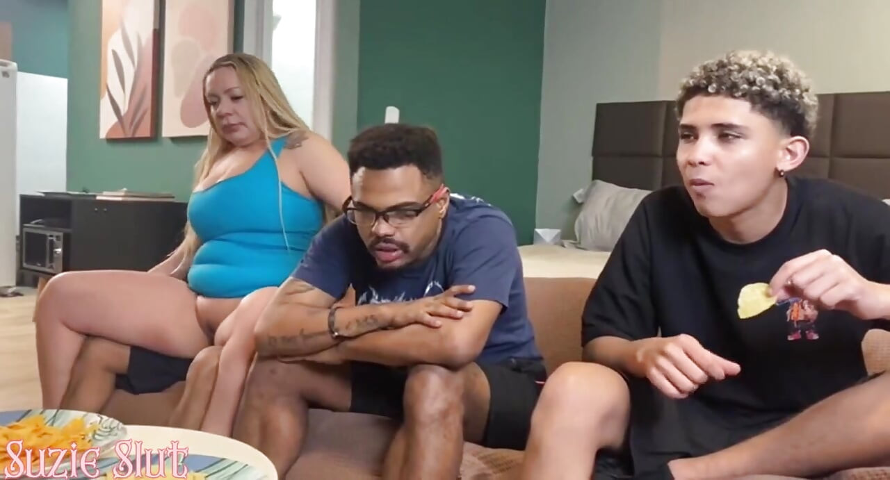 Naughty MILF Fucks Young Friend to Tease Her Stepson While Cuckold Husband Watches Cup Game