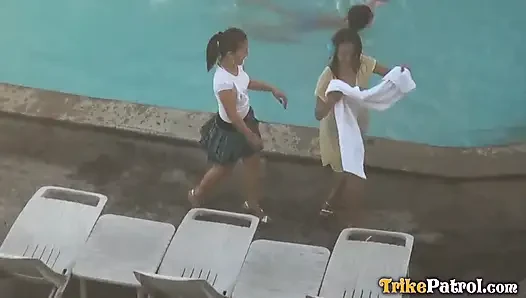 Two Filipino Asian amateurs take turns on big dick