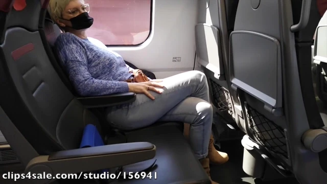 Crossed legs orgasm on a train