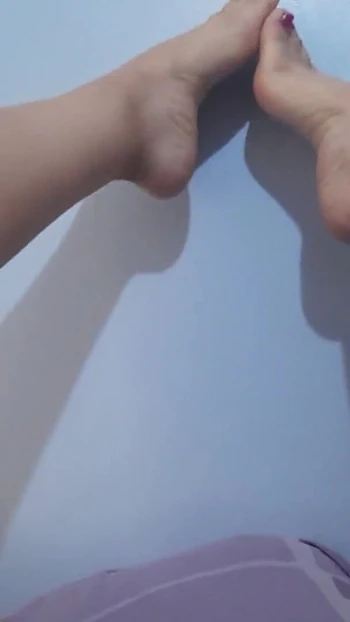 Key moment from "I show my feet, my hairy pussy, and my huge ass to my friend's son, and he jerks off his young cock."